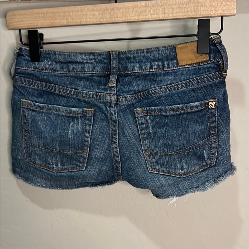 Bullhead Dark Blue Distressed Denim Jean Shorts - Picture 4 of 10